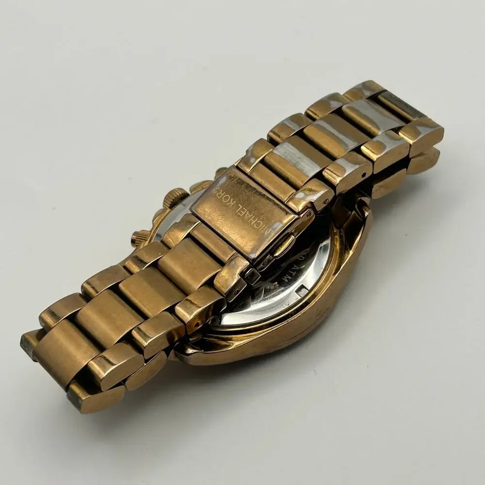 Michael Kors MK-5263 Blair Rose Gold Women’s Chronograph Watch New Battery